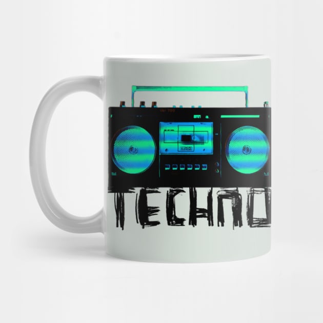 Music Vintage Techno Radio for Techno DJ by badlydrawnbabe